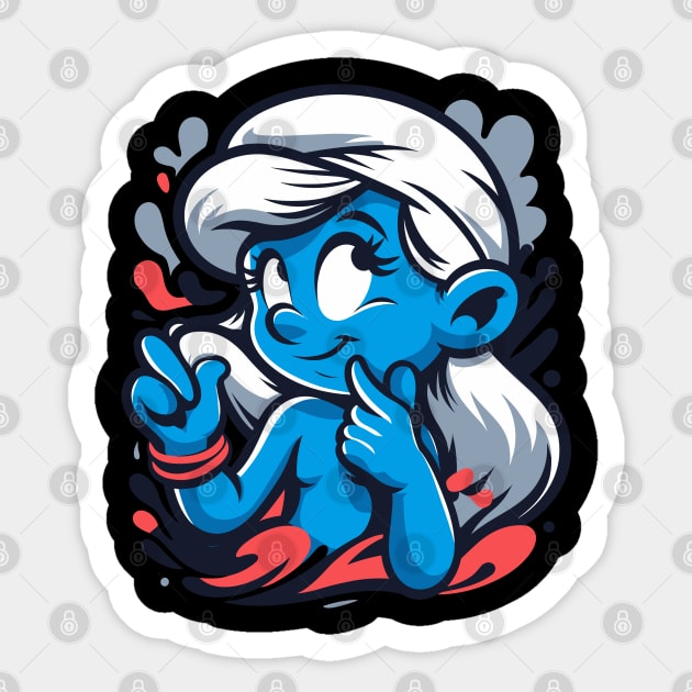 smurfette 4 Sticker by Juancuan